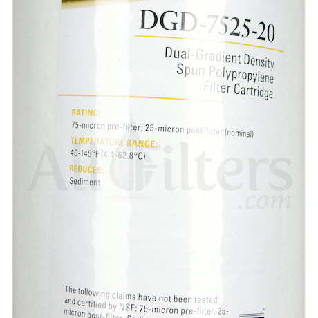 Pentair DGD-7525 Filtre à sédiments poly double qualité 4,5 x 10 25 Mic  Big Blue (155355-43)