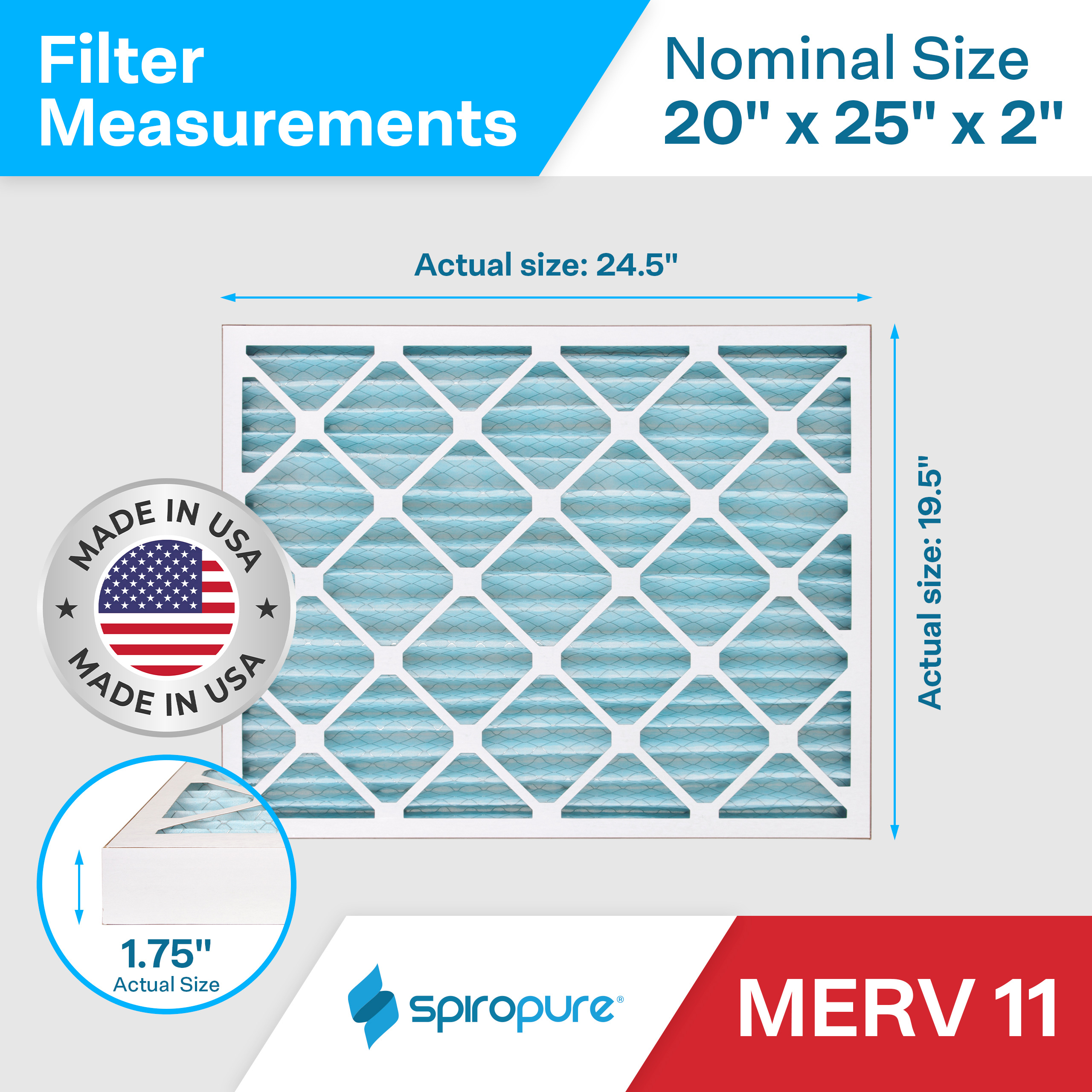 MERV 11 20x25x2