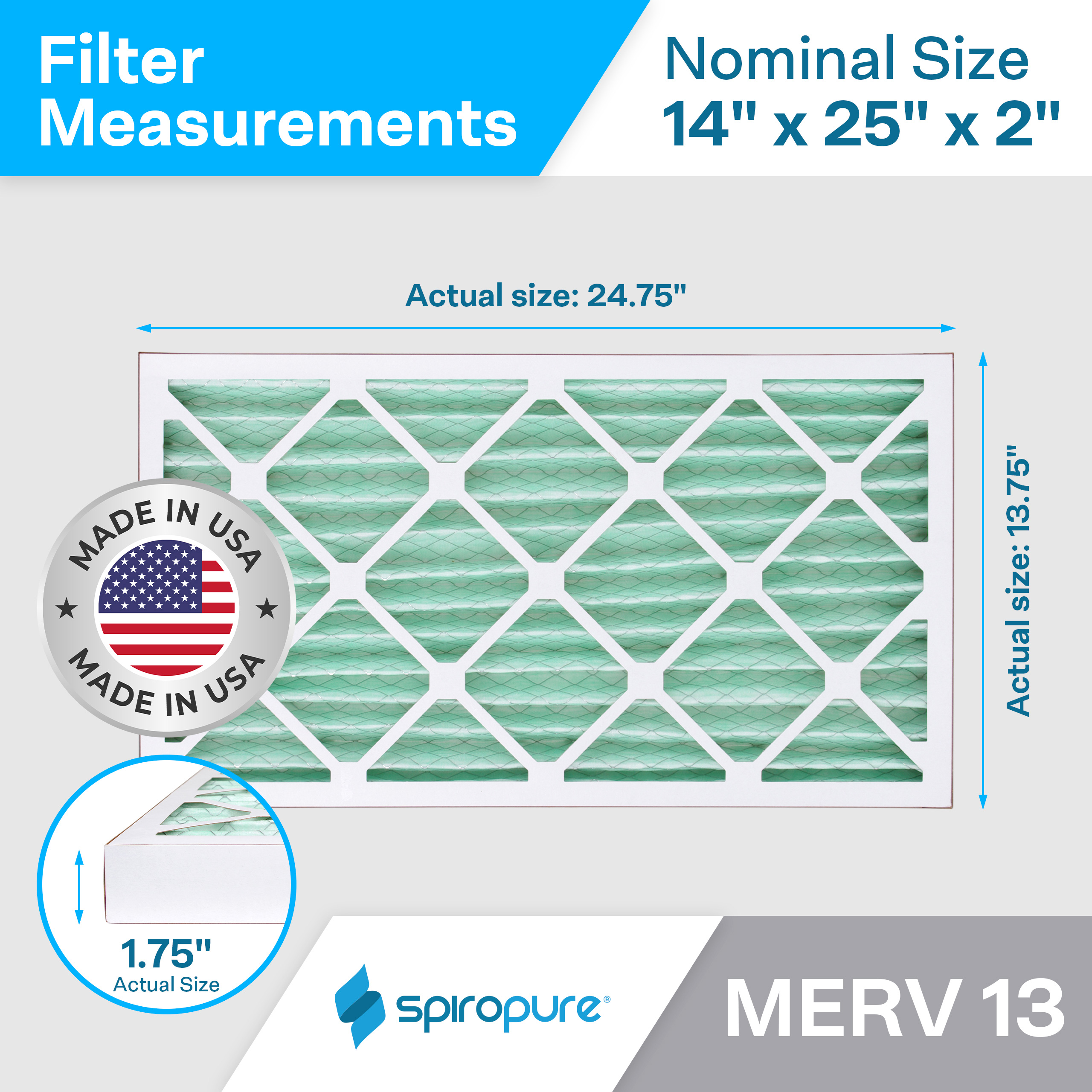 MERV 13 14x25x2