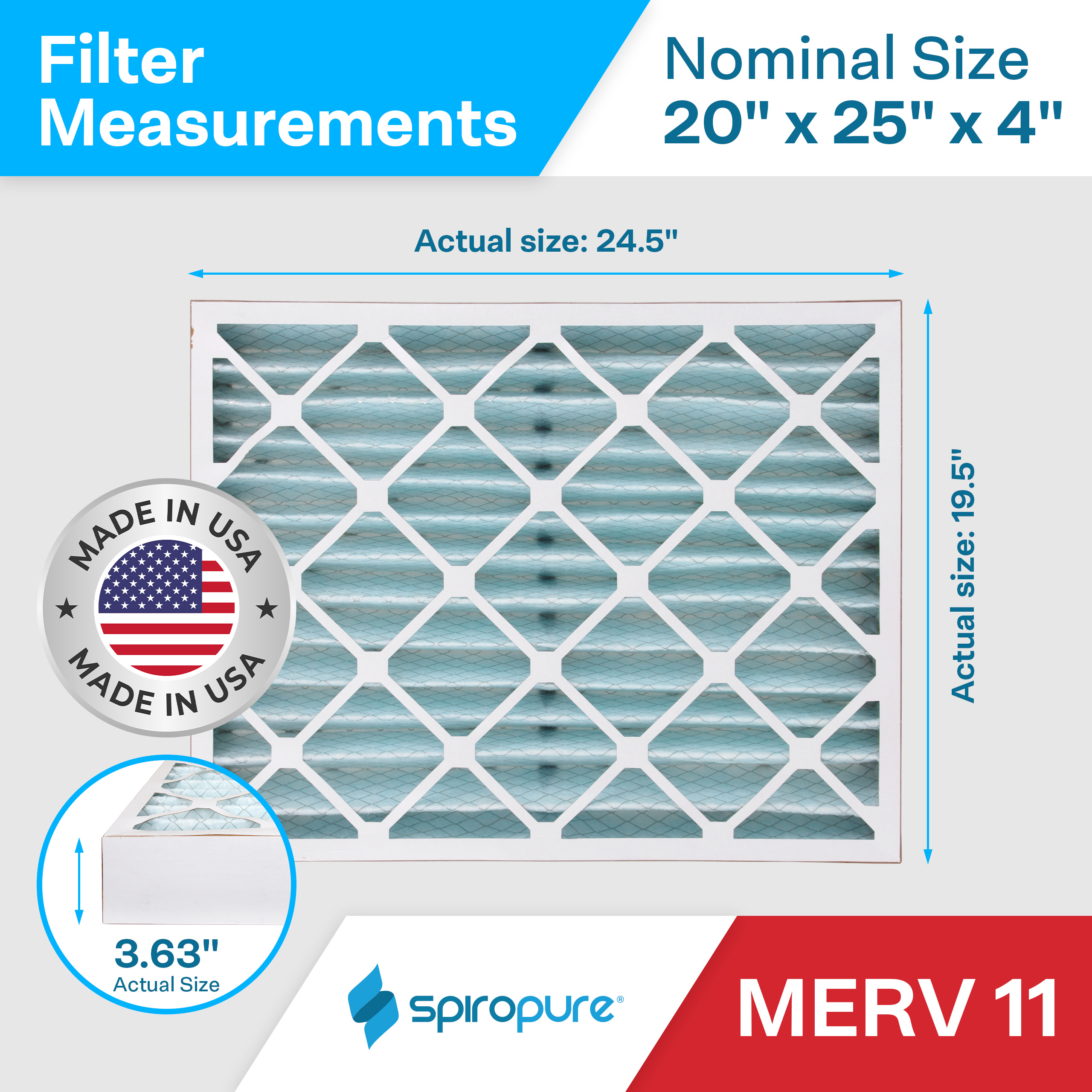MERV11 20x25x4