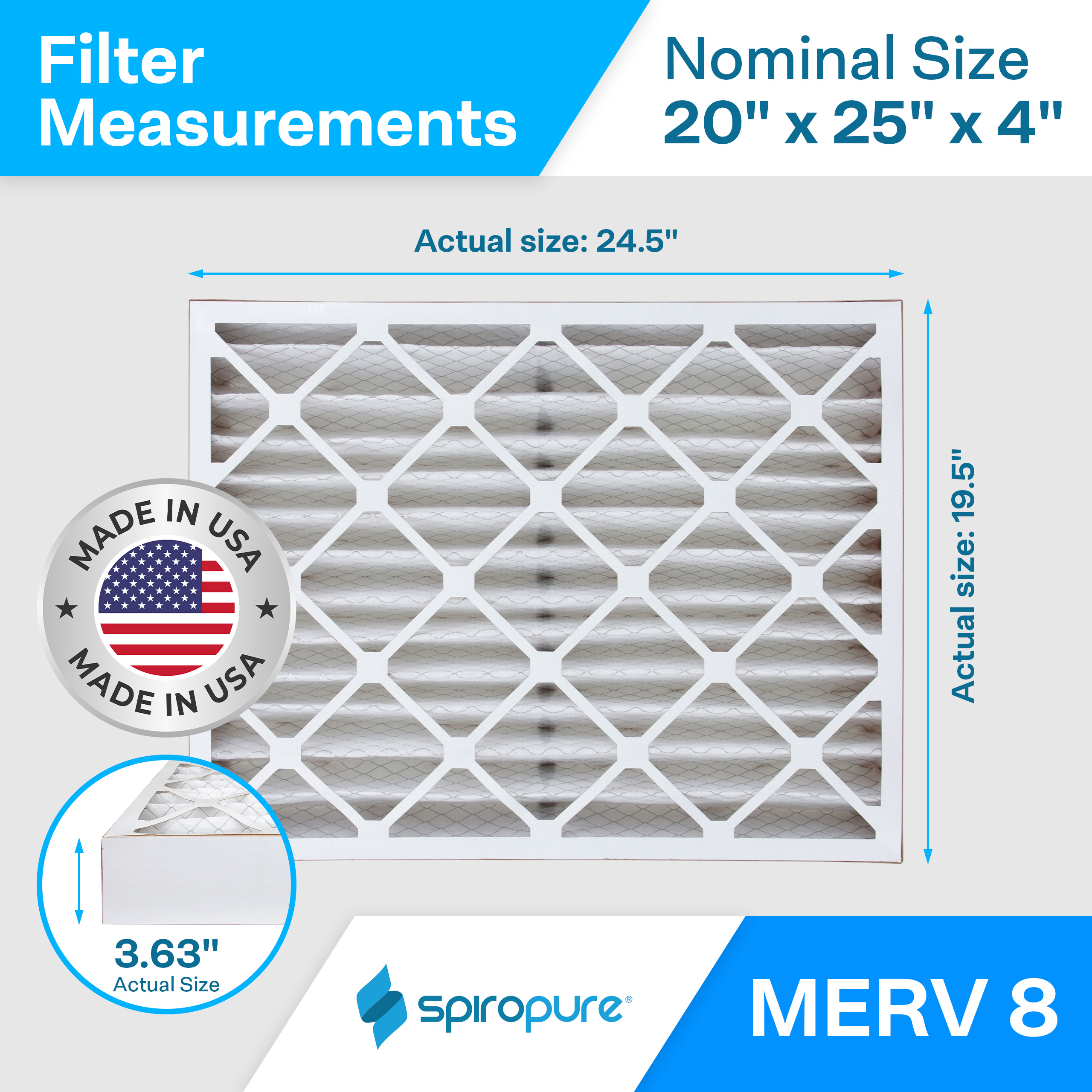 MERV8 20x25x4