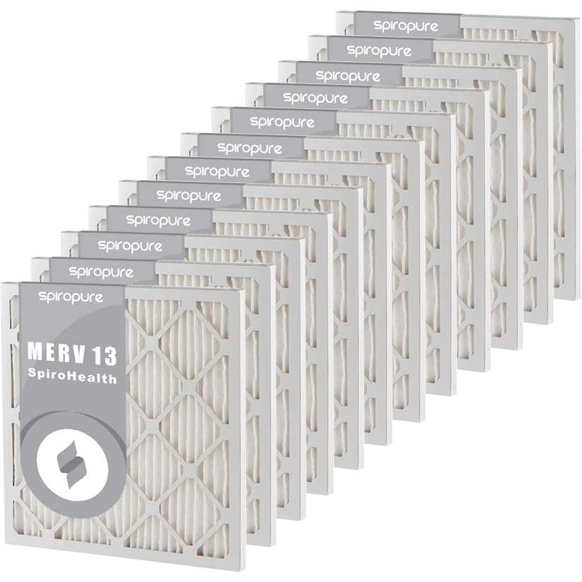 16X25X1 MERV 13 Pleated AC Furnace Air Filters 12 Pack 