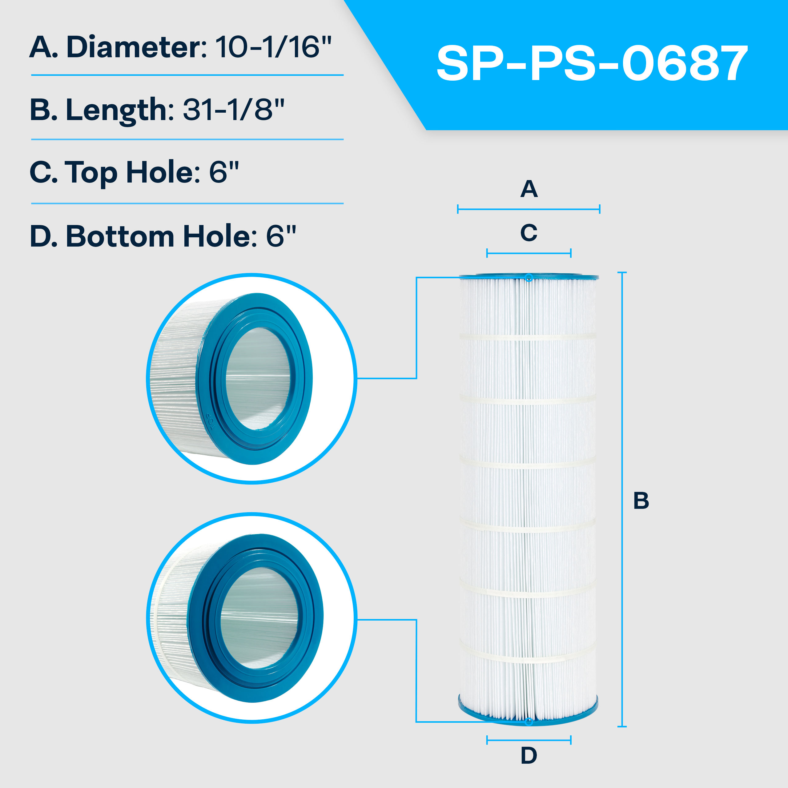 SpiroPure Replacement for Pentair CC150 Filbur C9415 Pleatco PAP1504