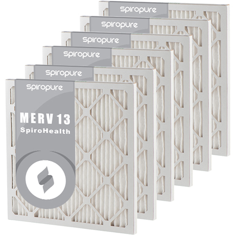 6 Pack Made in USA SpiroPure 20X22X1 MERV 11 Pleated Air Filters