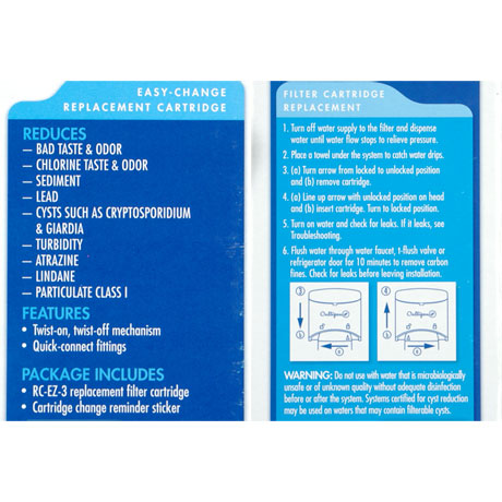 Culligan US-EZ-3 Sistema Filtraggio Acqua Sottolavello - Con Rubinetto E Indicatore Durata Cartuccia