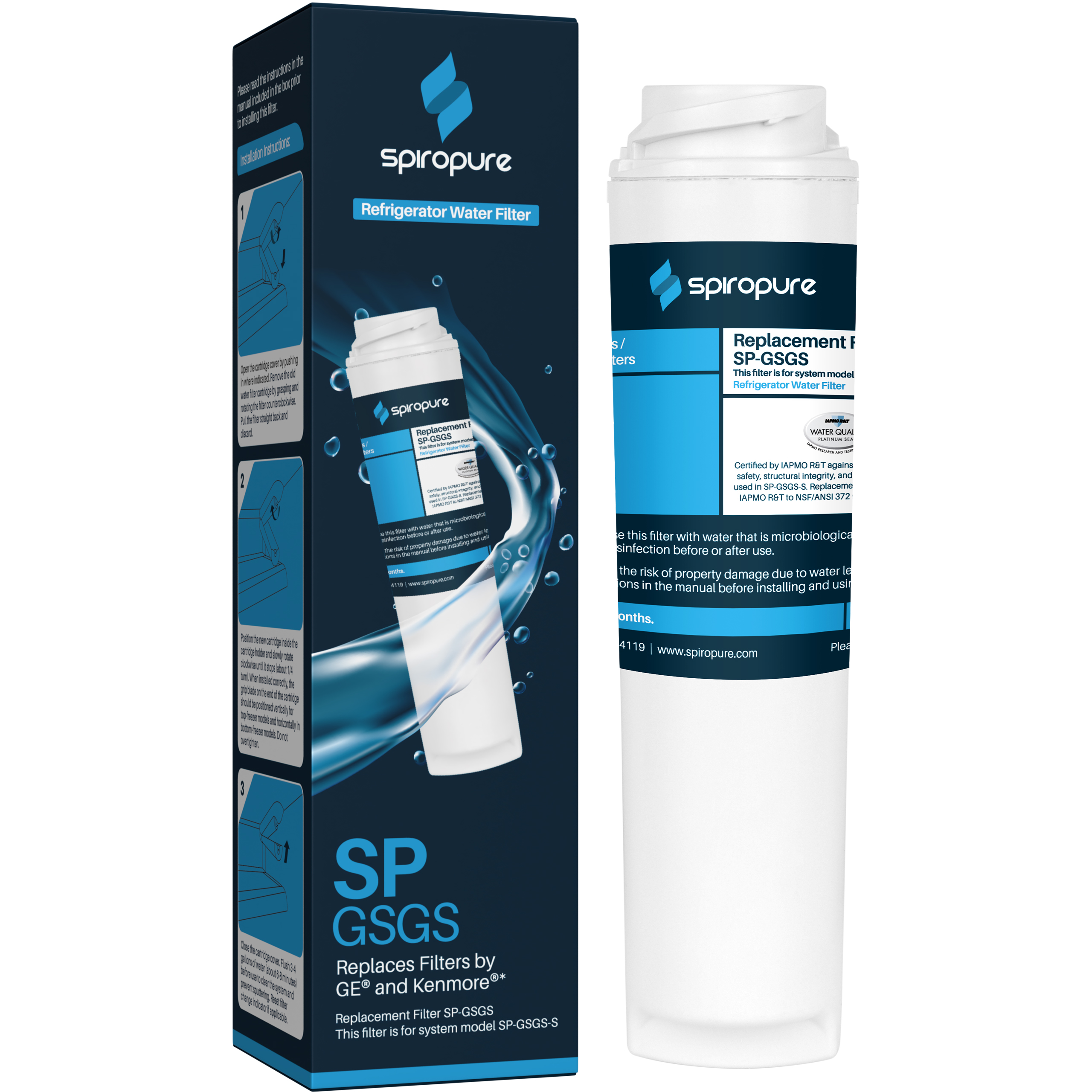 SpiroPure SPGSGS GE GSWF Refrigerator Water Filter 12.95