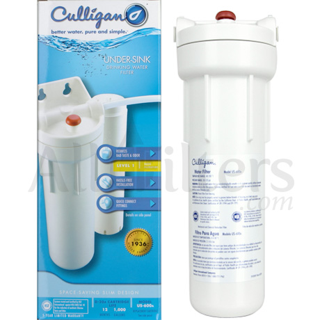 1,000 Gallon Filter Included Connects to Existing 3/8 Faucet Water Line Connects to Existing 3/8 Faucet Water Line Culligan US-600A Undersink Drinking Water Filtration System 