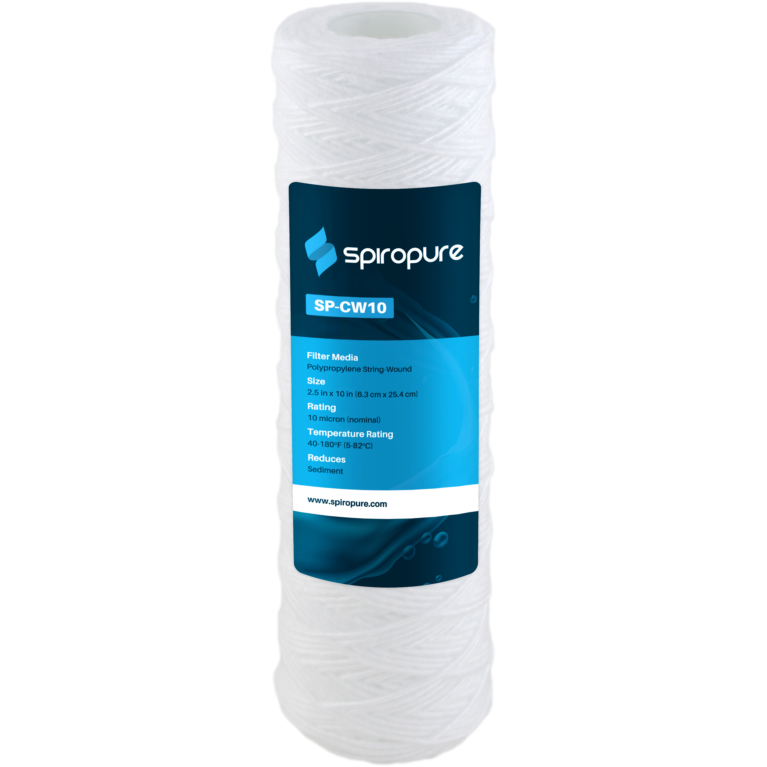 Membrane Solutions 5 Micron 10x2.5 String Wound Sediment Polypropylene Replacement Water Filter Cartridge 25 Pack