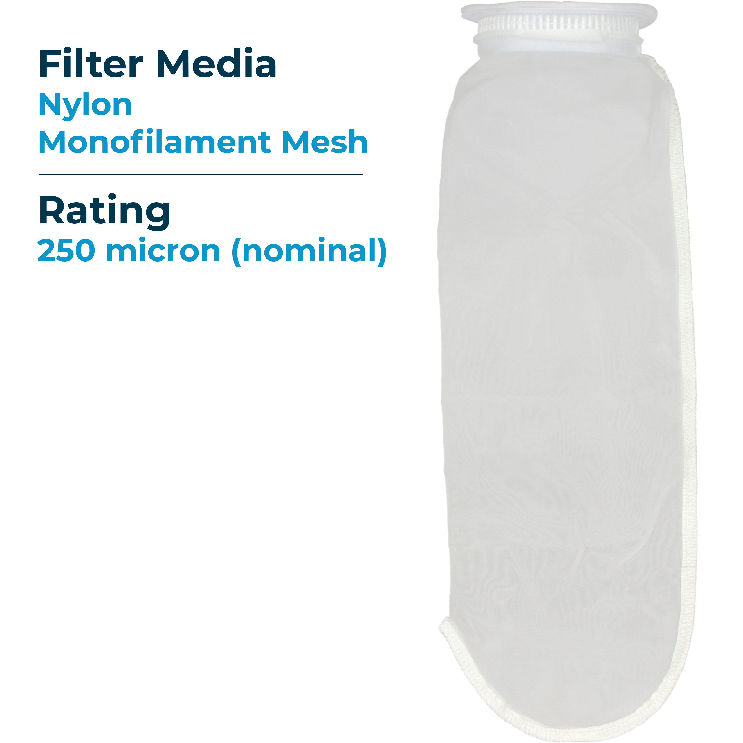 LIMITED QUANTITIES REMAIN - Pentek 255035-03, BN-420-250 Nylon 250 Micron  Bag Filter