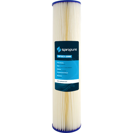 20 x 4-1/2 Pentek ECP1-20BB Pleated Cellulose Polyester Filter Cartridge 1 Micron 