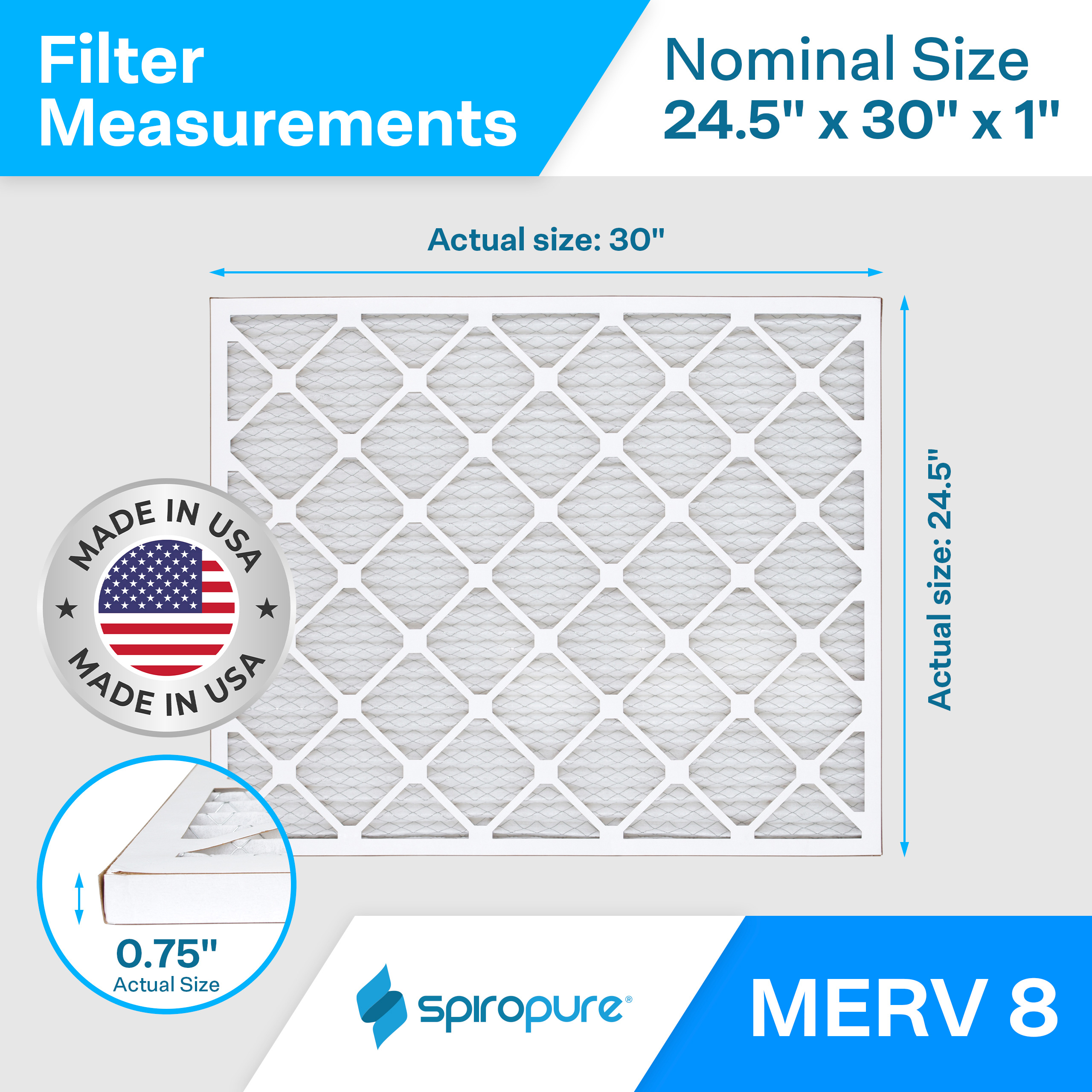 24.5x30x1 MERV8