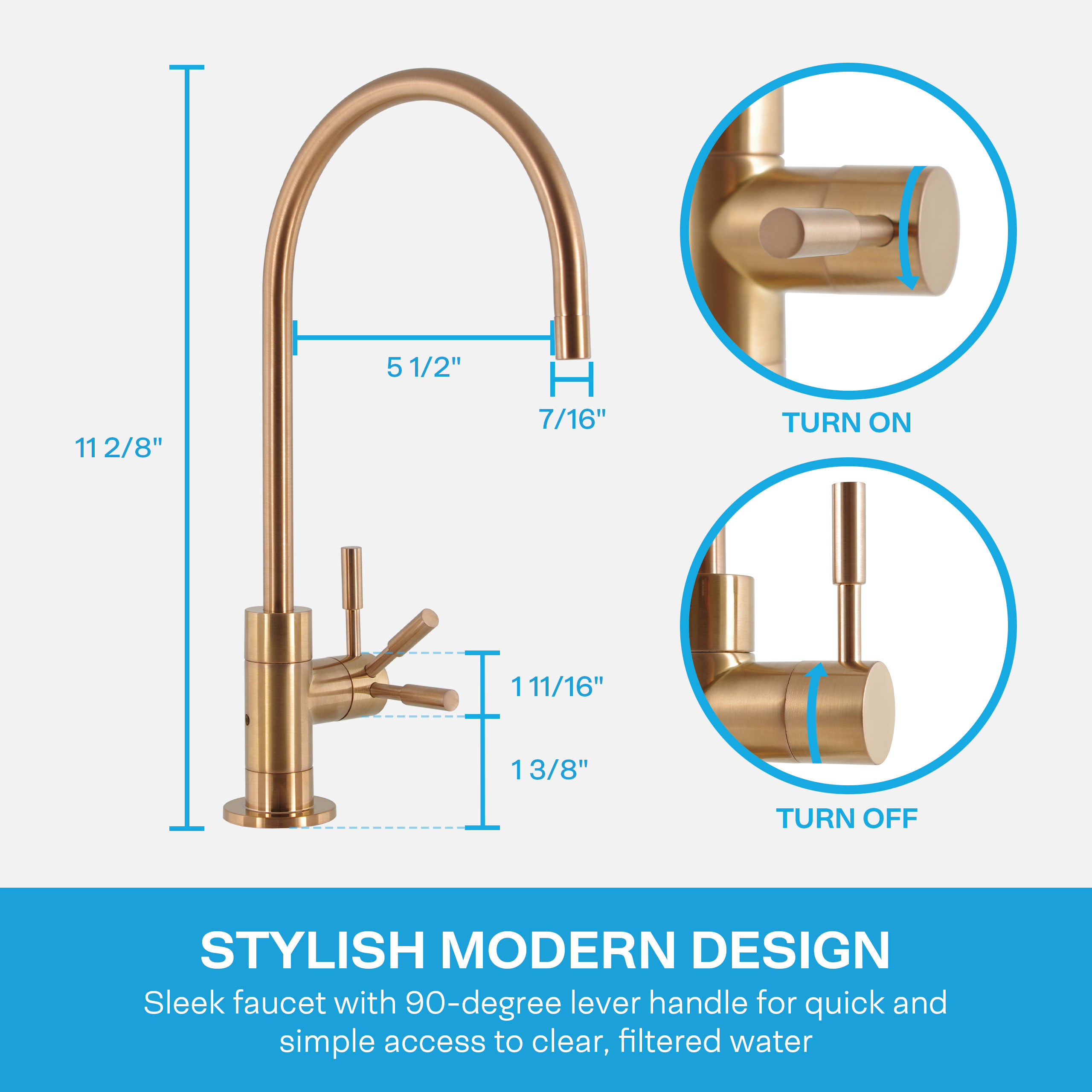 #210 CDF サーフェス Surface NIB Brushed Gold Air Gap RO Faucet SP-FC210-GD - Only $42.88!