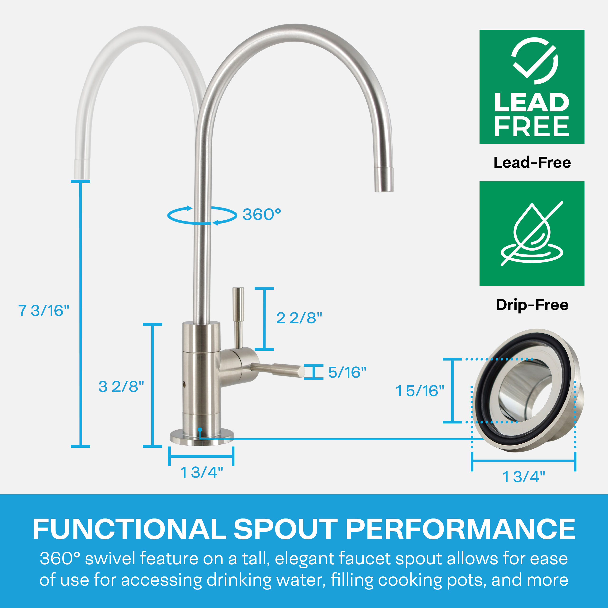 Brushed Nickel Air Gap RO Faucet SP-FC210-NK - $47.91!