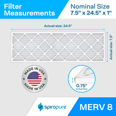 7.5x24.5x1 MERV8