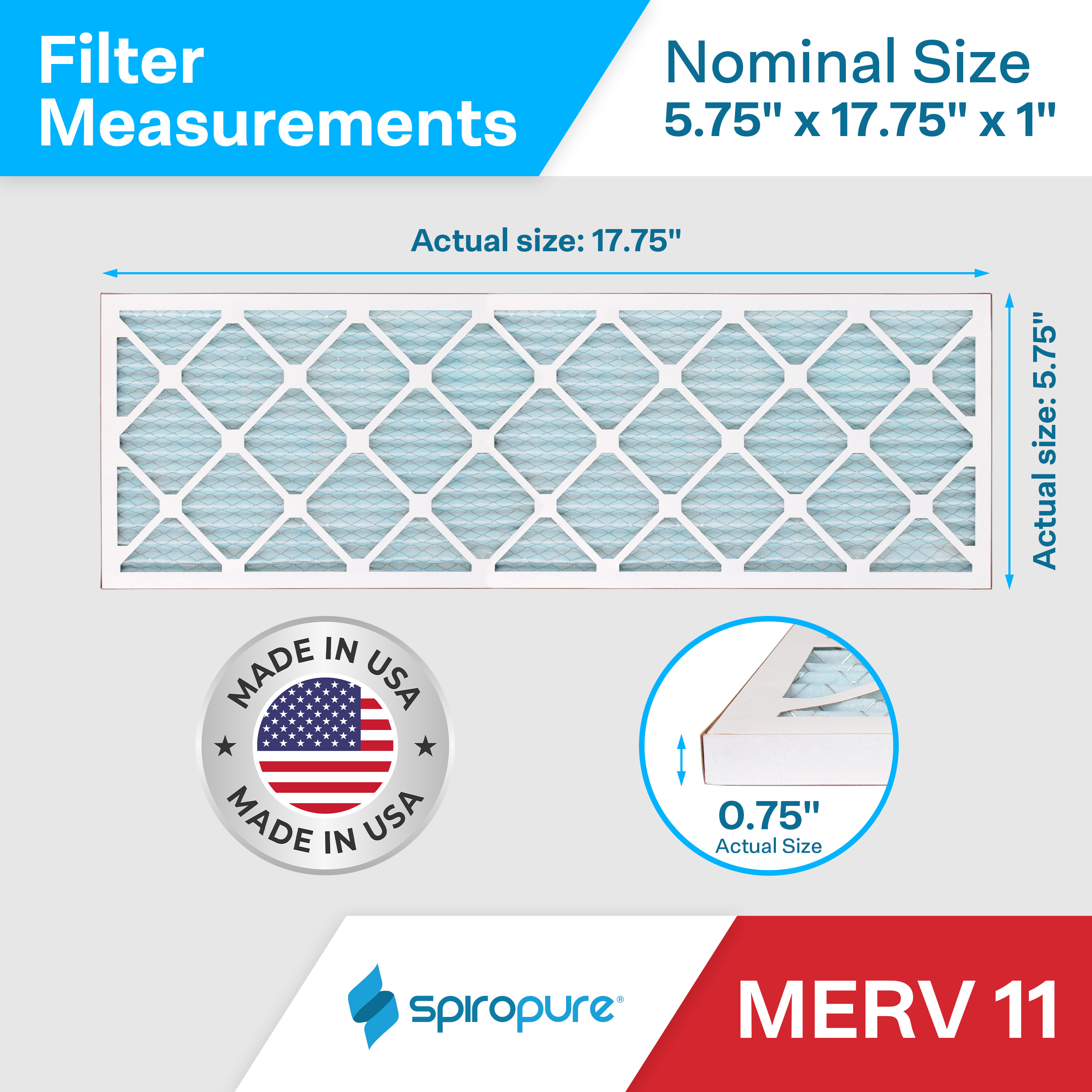 5.75x17.75x1 MERV11
