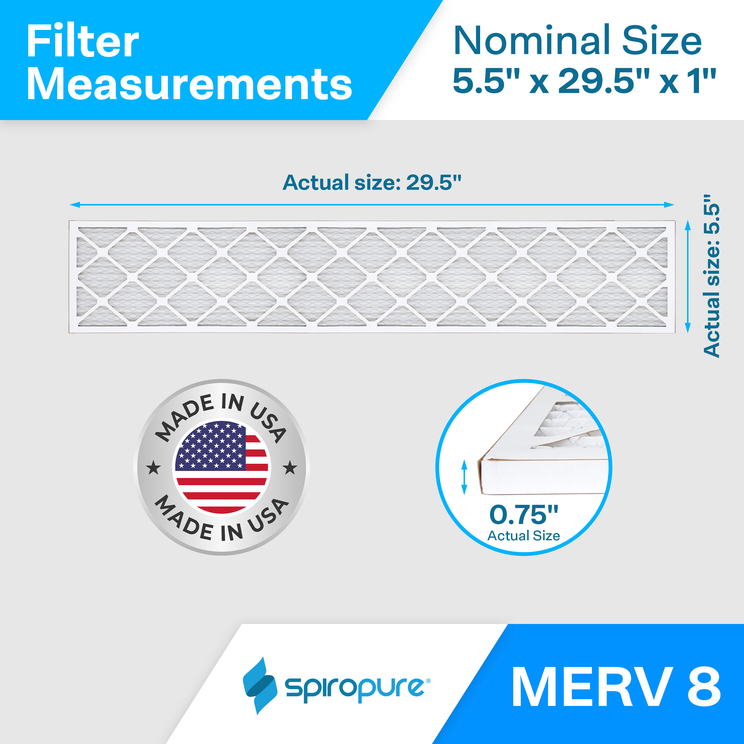 5.5x29.5x1 MERV8