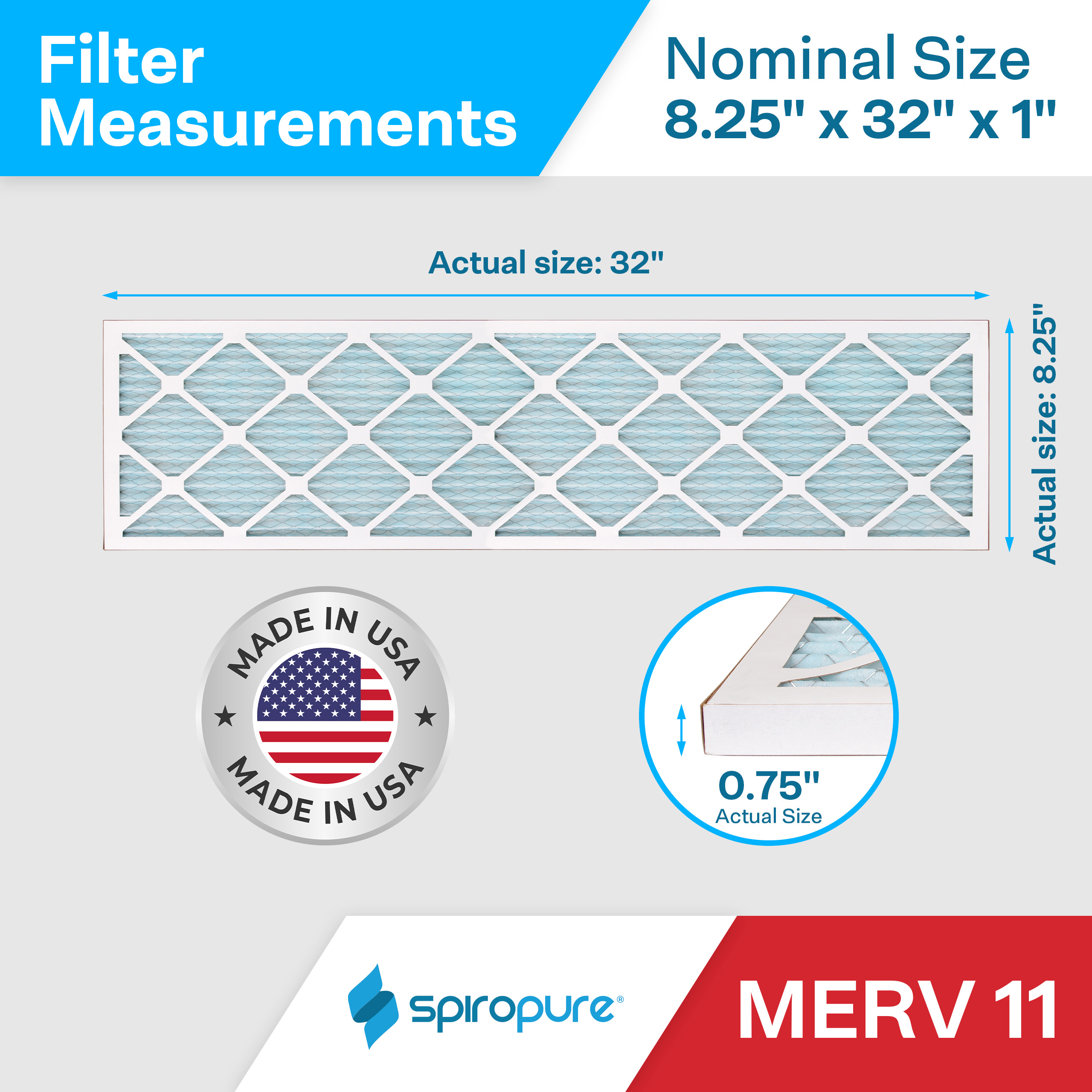 8.25x32x1 MERV11