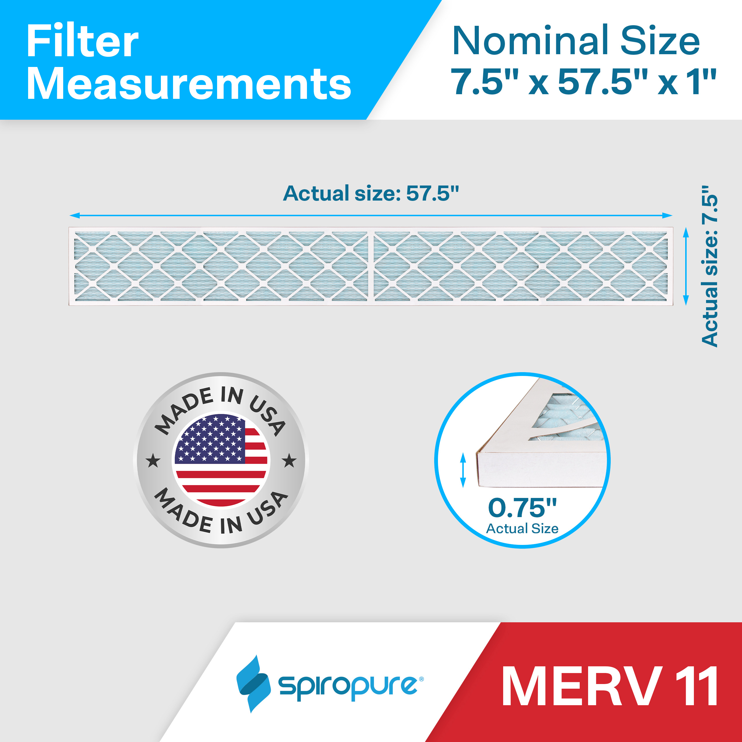 7.5x57.5x1 MERV11